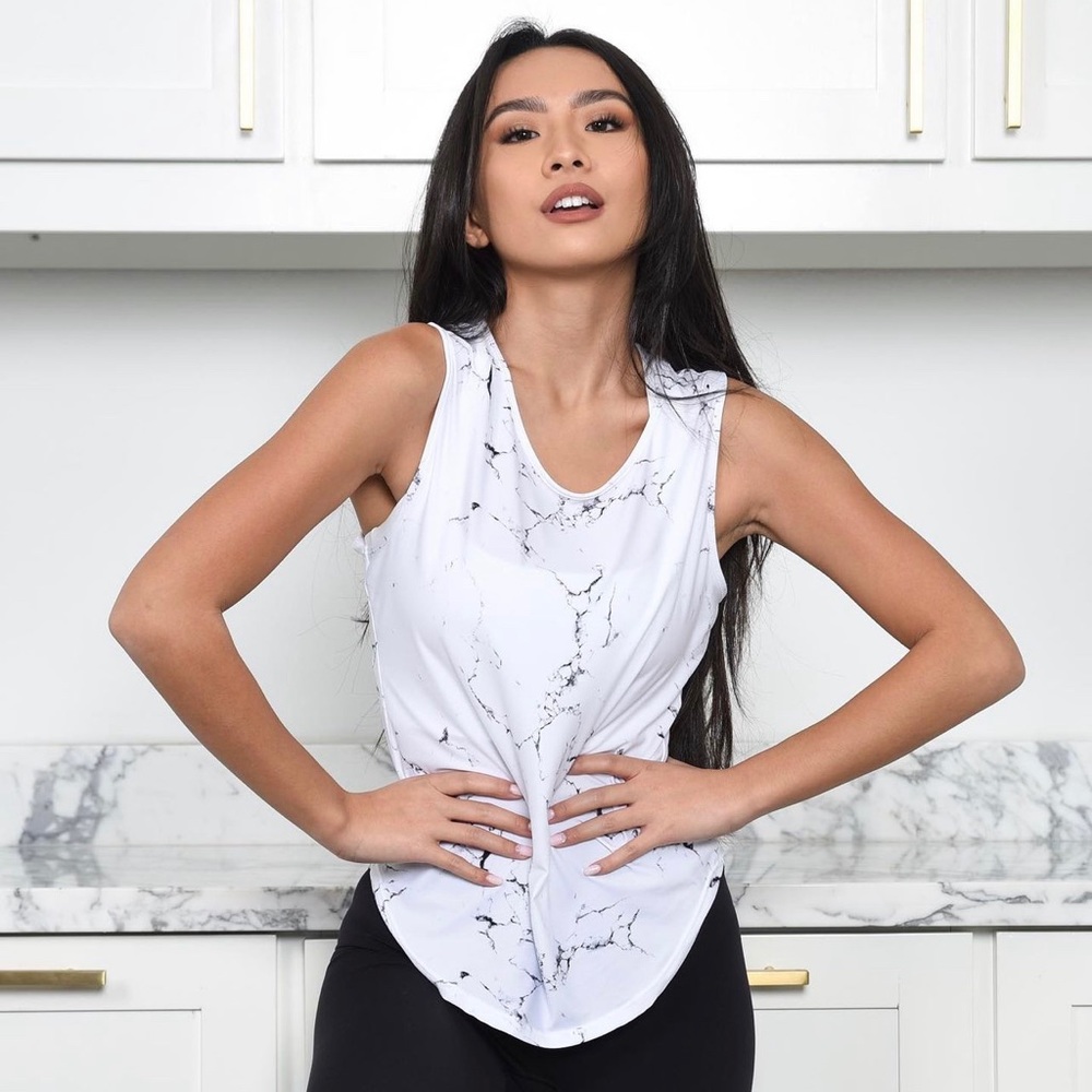 Buffbunny White Marble Tank Top ( Medium )